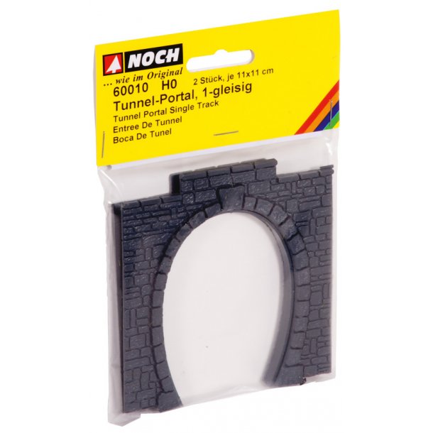 Noch HO 60010 tunnel-portal�enkeltspor, 2 styk�hver 11x11 cm.