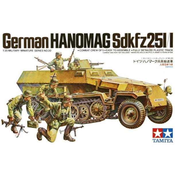 Tamiya 35020 German Hanomag Sd.Kfz. 251/1 byggest Skala 1:35