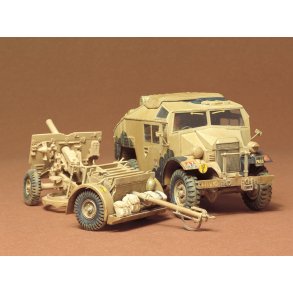 Tamiya 35044 BRITISK 25 PDR. FELTKANON OG QUAD GUN TRAKTOR skala 1:35 byggest