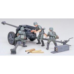 Tamiya 35047 Tysk 75mm Antitank-Kanon byggest Scala 1:35