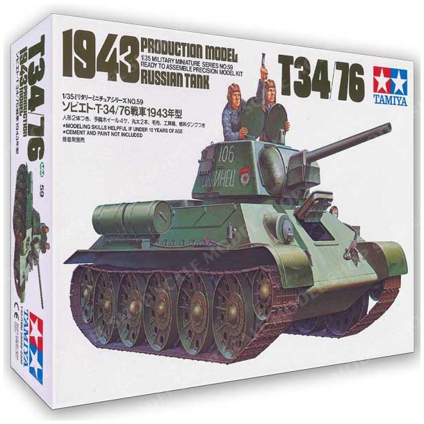 Tamiya 35059 Russian T34/76 1943 Tank Scala 1:35 bygges�t