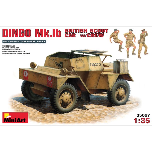 MiniArt 35067 DINGO Mk.1b BRITISK SPEJDERBIL med BES�TNING bygges�t skala 1:35