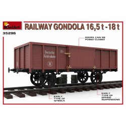 MiniArt 35296 JERNBANEGONDOLVOGN 16,5-18t bygges�t skala 1:35