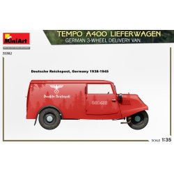 MiniArt 35382 TEMPO A400 LIEFERWAGEN. TYSK 3-HJULS LEVERINGSVOGN bygges�t skala 1:35