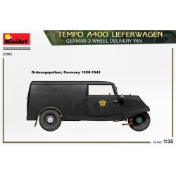 MiniArt 35382 TEMPO A400 LIEFERWAGEN. TYSK 3-HJULS LEVERINGSVOGN bygges�t skala 1:35