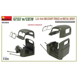 MiniArt 35383 G7107 med BES�TNING 1,5t 4X4 LASTBIL MED METALKARROSSERIE bygges�t skala 1:35