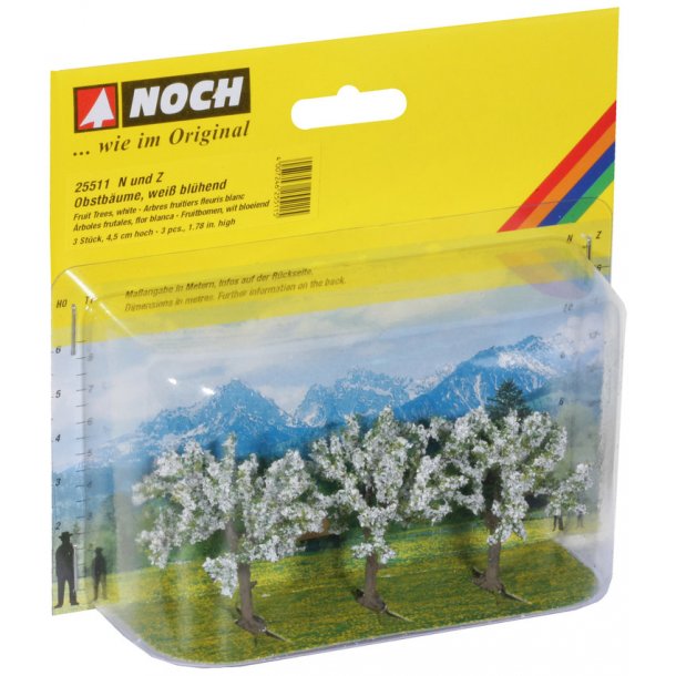 Noch 25511 spor N/Z frugt trer hvide, blomstrende, 3 styk4,5 cm hj