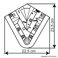 Kibri HO 38295 hjrne ejendom med figur og husbelysning, funktionelt st
