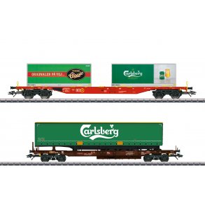 M�rklin 47109 DB AG AAE containervogn Tuborg/Carlsberg & lommevogn med trailer Carlsberg. Nyhed 2020