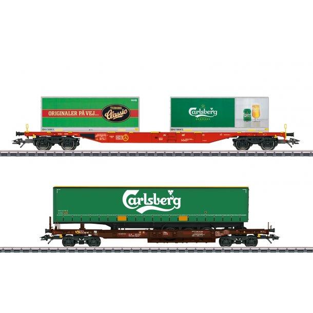 M�rklin 47109 DB AG AAE containervogn Tuborg/Carlsberg &amp; lommevogn med trailer Carlsberg. Nyhed 2020