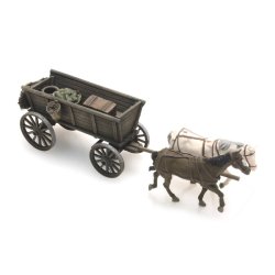 Artitec HO 387.285 heste og overdkket vogn frdig model. 