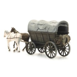 Artitec HO 387.285 heste og overdkket vogn frdig model. 