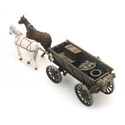 Artitec HO 387.285 heste og overdkket vogn frdig model. 