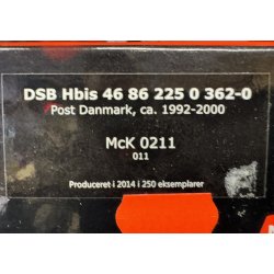 McK HO 0211 DSB lukket godsvogn Brun Post Danmark Hbis 46 86 225 0 362-0