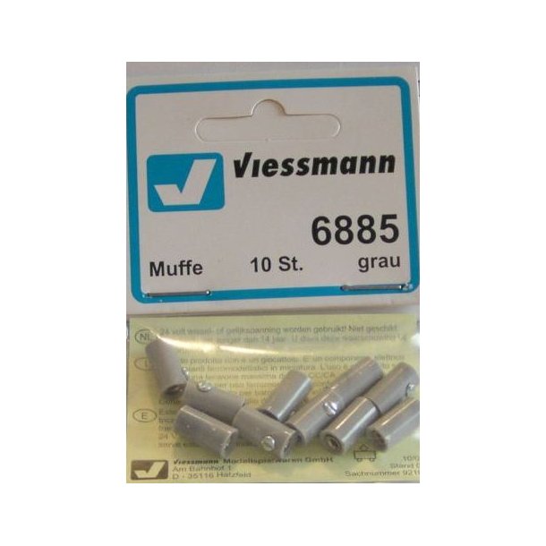 Viessmann 6885  10 stk. Muffer gr&aring; 