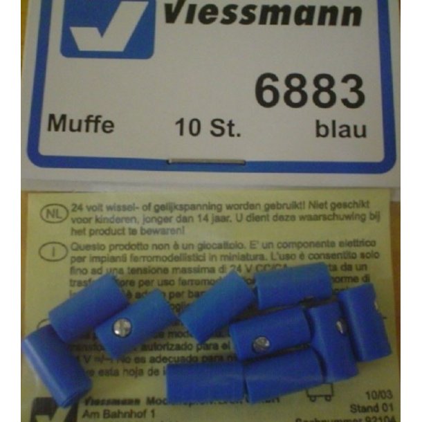 Viessmann 6883  10 stk. Muffer bl&aring; 