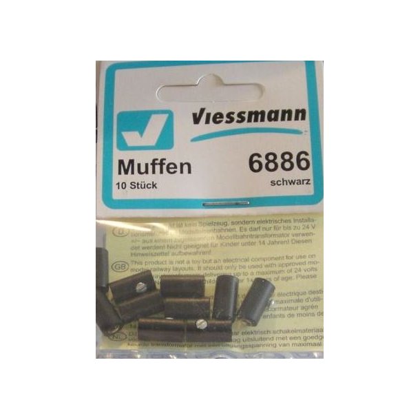 Viessmann 6886  10 stk. Muffer sort 