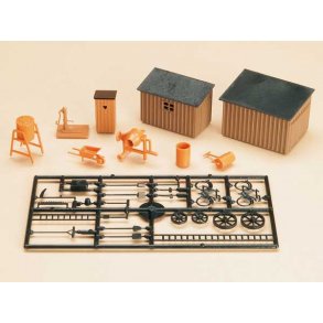 Auhagen HO 42571 tilbehrst ‎Toilet og to sm trskure. En stbejern vandpumpe er ogs inkluderet.‎