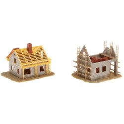 Faller 232223 spor N  To huse under opf�relse