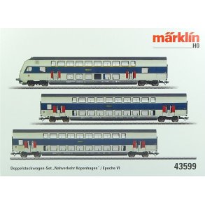 M�rklin 43599 DSB dobbeltd�kker vogns�t med styrvogn 