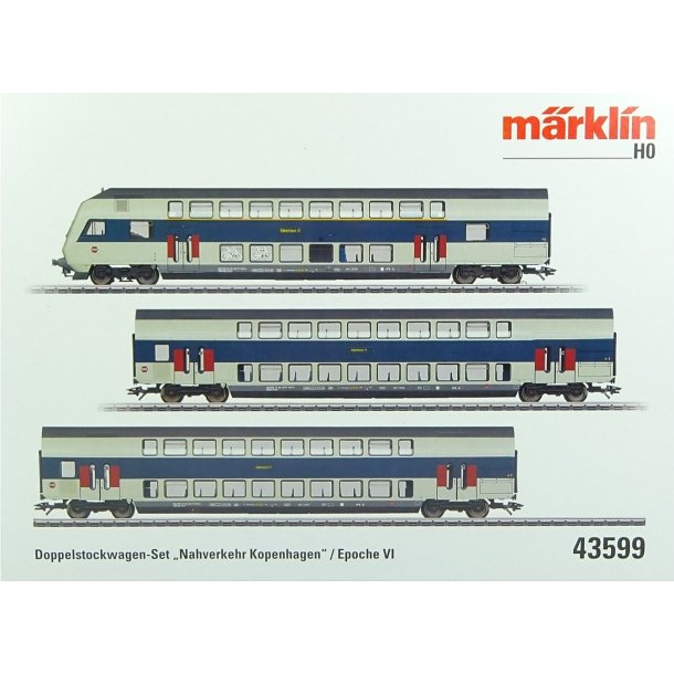 M�rklin 43599 DSB dobbeltd�kker vogns�t med styrvogn "K�benhavns offentlige transport" . Nyhed 2021