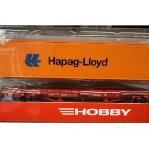Piko HO 57700 DB AG fladvogn med Hapag Lloyd container
