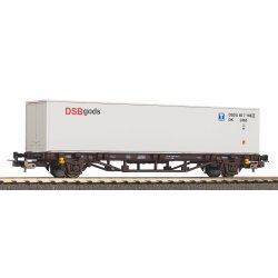 Piko HO 27720 DSB containervogn med en 40 fods DSB gods container. Nyhed 2024. 