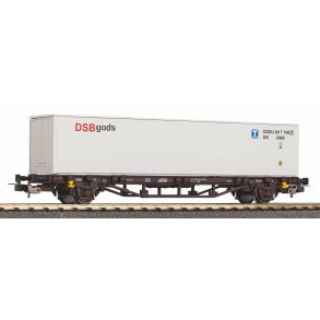 Piko HO 27720 DSB containervogn med en 40 fods DSB gods container. Nyhed 2024. 