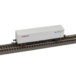 Piko HO 27720 DSB containervogn med en 40 fods DSB gods container. Nyhed 2024. 