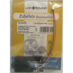 ESU 50345 hjttaler 22mm x 42mm x 8.0mm, rektangulr, 4 ohm, basrefleks