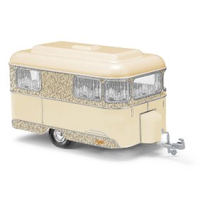 Busch HO 51703 Nagetusch Campingvogn, Beige/S�lv