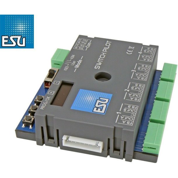 ESU 51830 SwitchPilot V 3.0, 4-vejs dekoder DCC/MM med RC feedback