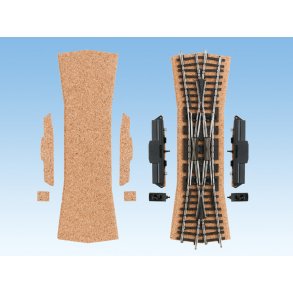 Noch HO 50432 kork underlag til krydsspor passer til M�rklin 2257 & 2275 indeholder 2 stk.