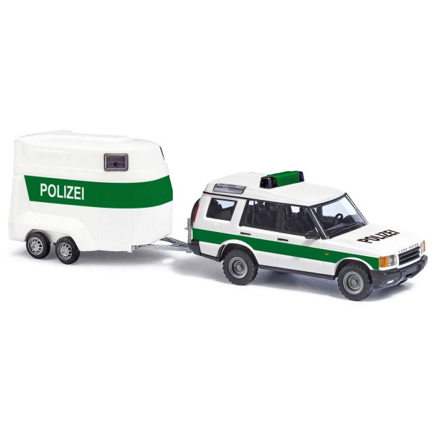 Busch HO 51936 Land Rover Discovery Politi + trailer