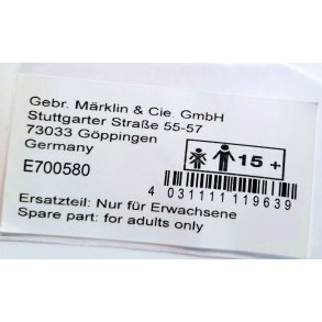 M�rklin E700580 j�vnstr�ms hjul standart. Pose med 10 stk.