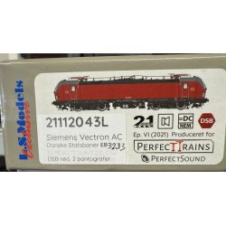 L.s models HO 21112043L DSB E-Lok Vectron EB 3233 til DCC LokSound med motorlyd