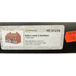 Hobbytrade HO 87230 Byhus med 2 etager med Radio-TV og fris�r i r�de sten i lasercut. Bygges�t