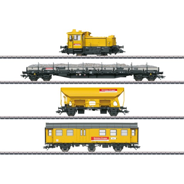 MHI model. Mrklin 26621 DB Togst "Bahnbau Gruppe" MFX+ diesellyd og telex for og bag. Nyhed 2024