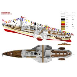 Modell-Tec 601-0600 Norsk passagerskib DS Skibladner hjuldamper fra 1856 l�ngde 83 cm. Scala 1:60 Bygges�t