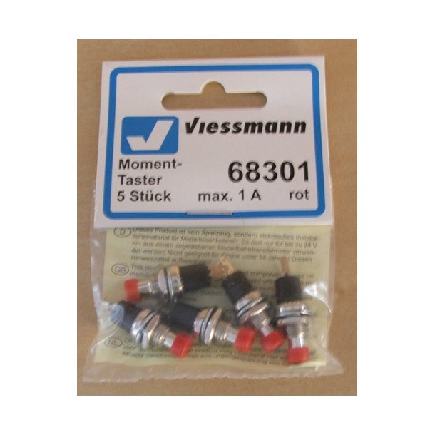 Viessmann HO 68301 Moment-Taster, rd, 5 stk.