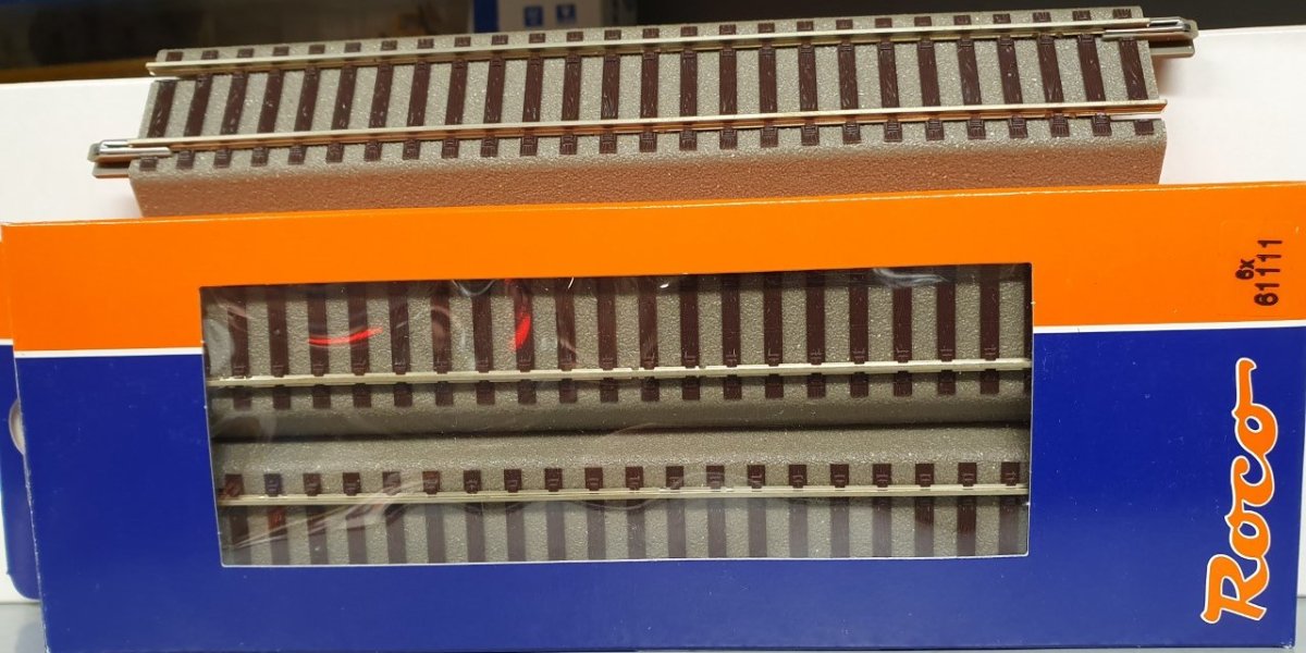 Rail Droit Geoline HO De 185 Mm (réf. G185) - Marque ROCO, Référence 61111 - Pour Modélisme Ferroviaire