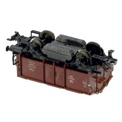 Trix HO 24050 DB Jernbane rengringsvogn. Hngslet lg godsvogn K 15 med bremsehus. 