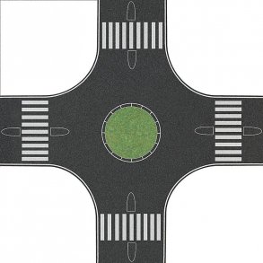 Busch spor N 1102 rundkrselfor 40 mm brede gader. 160 x 160 mm.