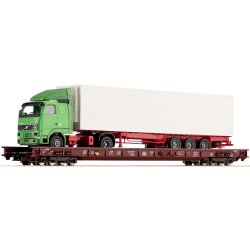 Roco HO 67212 DB 8-akslet lavgulvsvogn Rulling landevej type Saadkms lastet med s�ttevogn