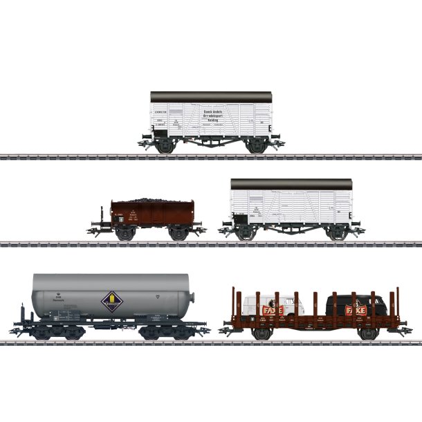 Mrklin 48834 DSB godsvognst Fem godsvogne af forskellige typer. Nyhed 2023/24