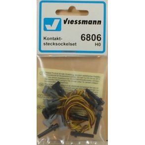 Viessmann HO 6806 Kontakt stik sokkels&aelig;t 6 stk.