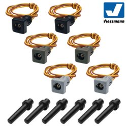 Viessmann HO 6806 Kontakt stik sokkels&aelig;t 6 stk.