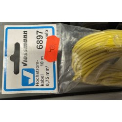 Viesmann 6897 H�jstr�mskabel 0,75 mm�, gul, 10 m
