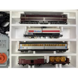 Lima HO 10 6353Sh DSB starts�t med MZ 1405 med 4 godsvogne og styrboks samt skinner til analog DC j�vnstr�m drift