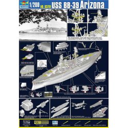 Trumpeter 753701 USS Arizona BB-39 byggest skala 1:200